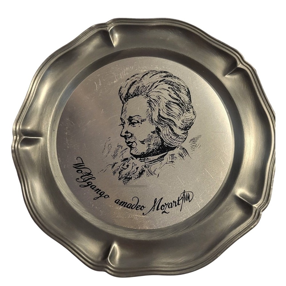 Vintage Mozart Metal Wall Plaque Tray Austria Souvenir with original Tag